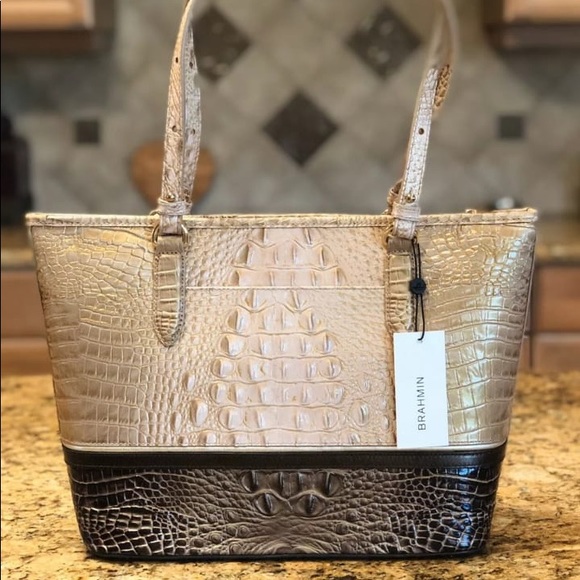 BRAHMIN Medium Asher Roseleaf Tote Handbag Chiffon - Picture 5 of 10